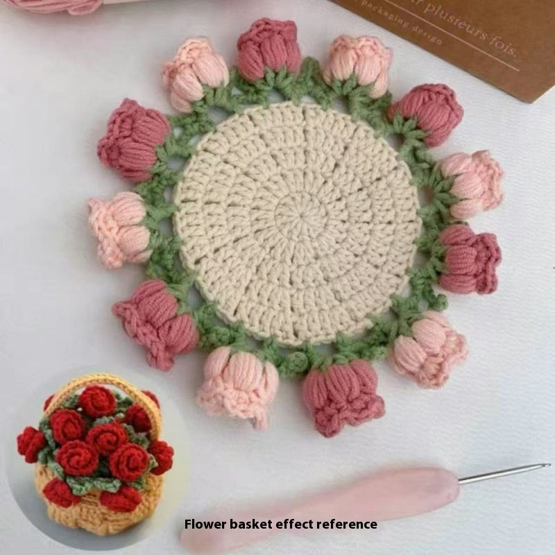 Crochet DIY Kit: Create Stunning Rose Coasters Today!
