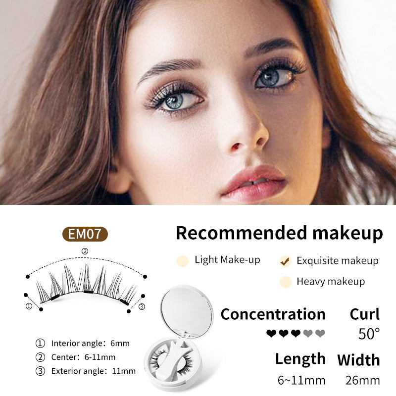 Magnetic False Eyelashes Set with Applicator & Storage Box – Glue-Free, Reusable & Natural Look