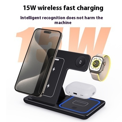 Foldable Fast 3 In 1 LED Wireless Charging Stand