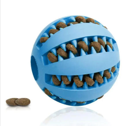 Interactive Slow Feeder Dog Ball – Non-Toxic Rubber Treat Dispensing Toy for Dental Health & Mental Stimulation