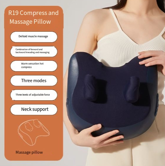 Shiatsu Neck & Shoulder Massage Pillow – Deep Kneading with Heat Therapy | Home, Office & Car Use