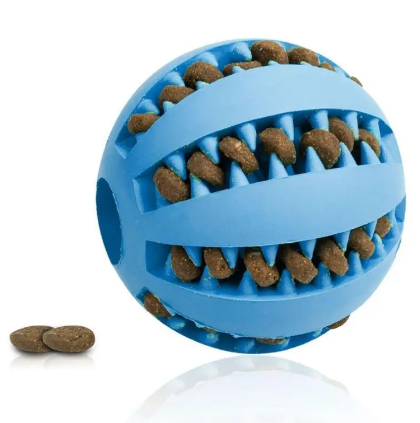Interactive Slow Feeder Dog Ball – Non-Toxic Rubber Treat Dispensing Toy for Dental Health & Mental Stimulation
