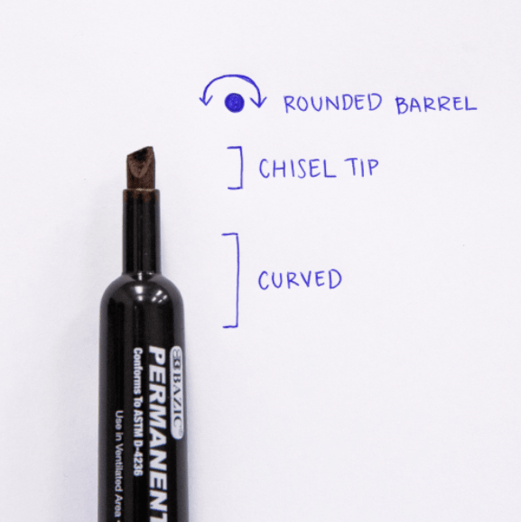 Black Chisel Tip Desk Style Permanent Markers