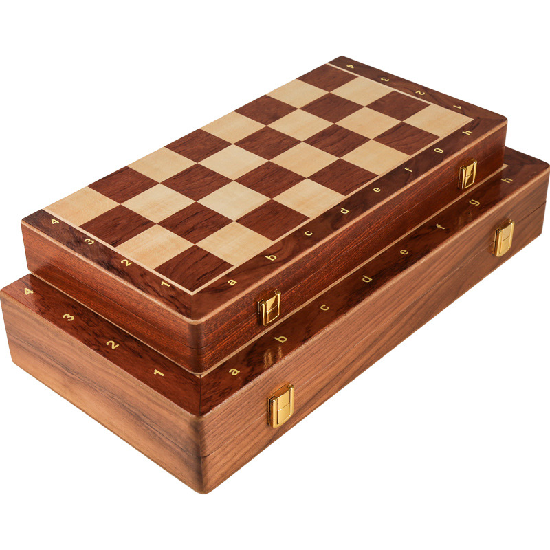 Large Wooden Folding Chess Set for Kids – Educational Board Game with Child-Safe Pieces