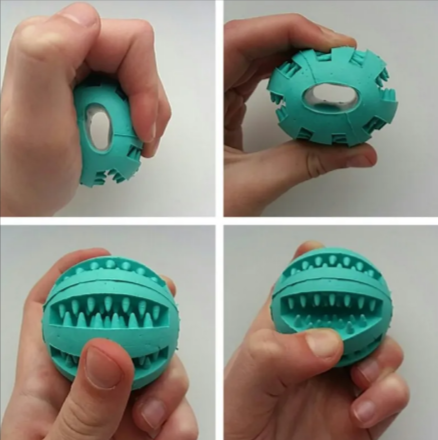 Interactive Slow Feeder Dog Ball – Non-Toxic Rubber Treat Dispensing Toy for Dental Health &amp; Mental Stimulation