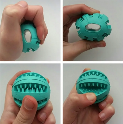 Interactive Slow Feeder Dog Ball – Non-Toxic Rubber Treat Dispensing Toy for Dental Health &amp; Mental Stimulation