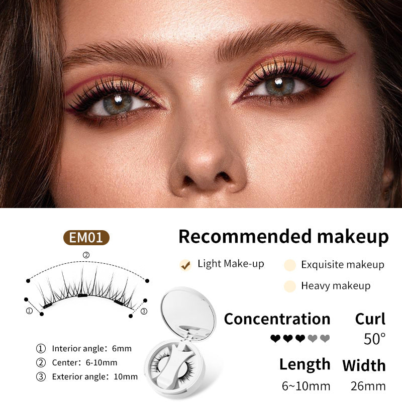 Magnetic False Eyelashes Set with Applicator &amp; Storage Box – Glue-Free, Reusable &amp; Natural Look