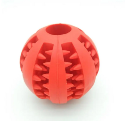 Interactive Slow Feeder Dog Ball – Non-Toxic Rubber Treat Dispensing Toy for Dental Health &amp; Mental Stimulation
