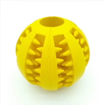 Interactive Slow Feeder Dog Ball – Non-Toxic Rubber Treat Dispensing Toy for Dental Health &amp; Mental Stimulation