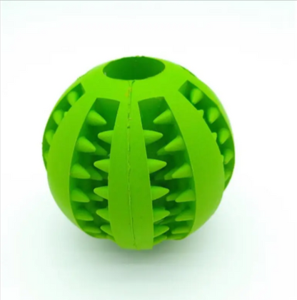 Interactive Slow Feeder Dog Ball – Non-Toxic Rubber Treat Dispensing Toy for Dental Health &amp; Mental Stimulation