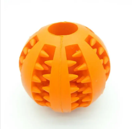 Interactive Slow Feeder Dog Ball – Non-Toxic Rubber Treat Dispensing Toy for Dental Health &amp; Mental Stimulation