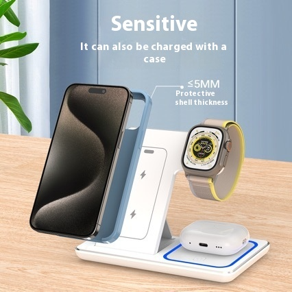 Foldable Fast 3 In 1 LED Wireless Charging Stand
