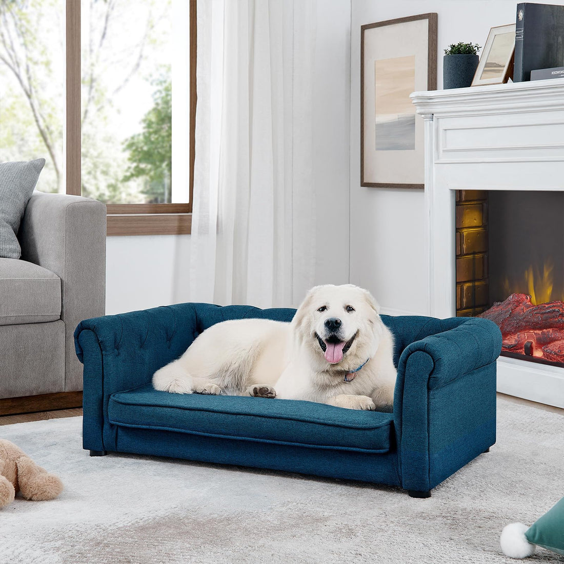 Memory Foam Large Dog Sofa Bed – Elevated Orthopedic Pet Couch for Dogs Up to 200 lbs