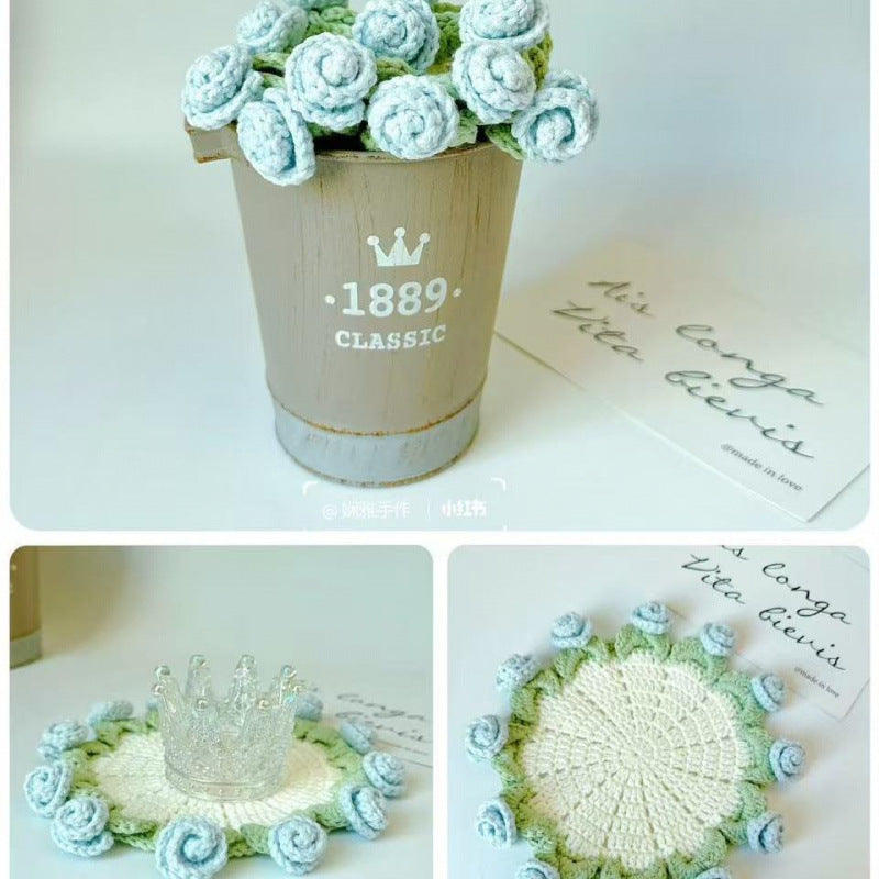 Crochet DIY Kit: Create Stunning Rose Coasters Today!