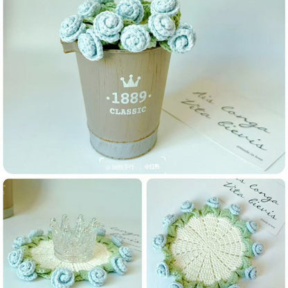 Crochet DIY Kit: Create Stunning Rose Coasters Today!