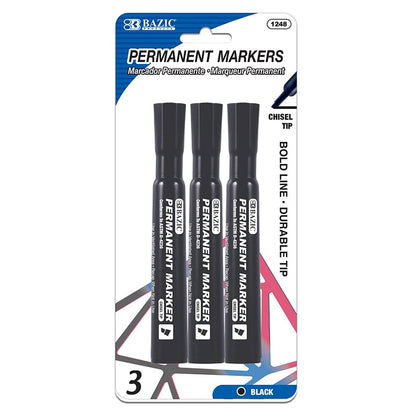 Black Chisel Tip Desk Style Permanent Markers