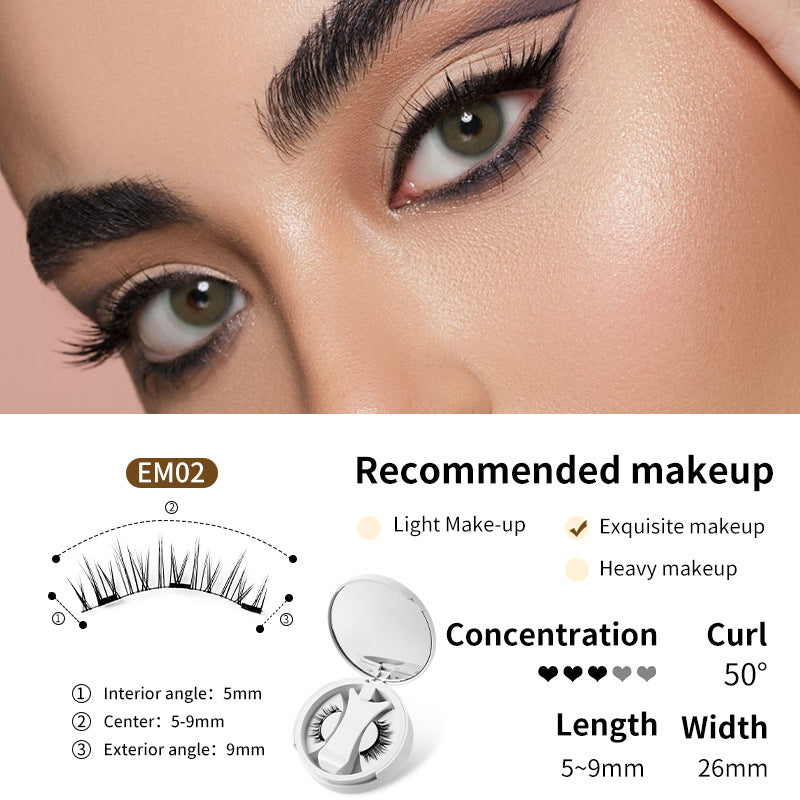 Magnetic False Eyelashes Set with Applicator &amp; Storage Box – Glue-Free, Reusable &amp; Natural Look