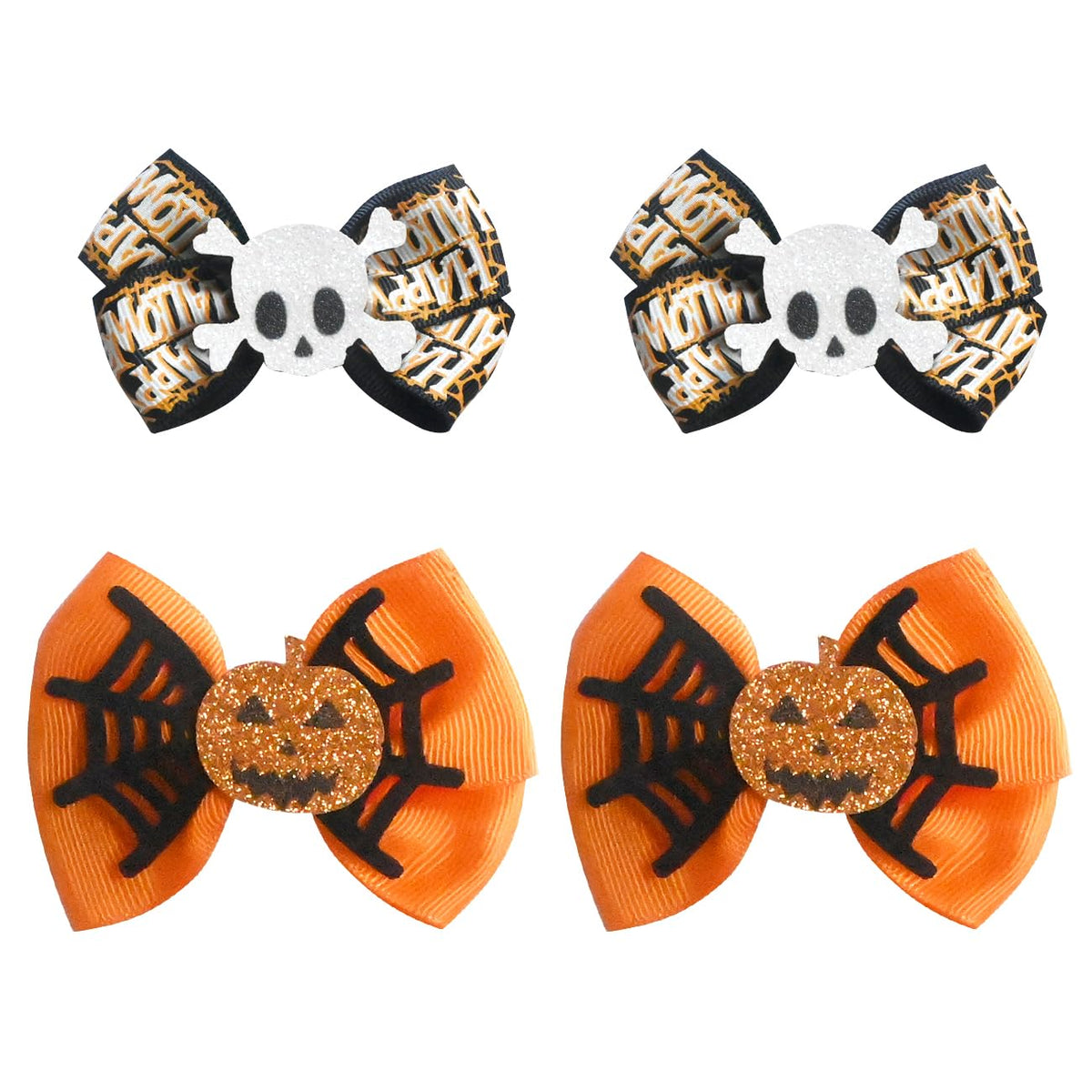 Halloween Sparkle Bow Clips