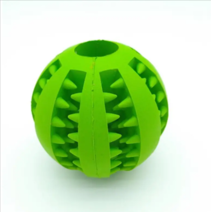 Interactive Slow Feeder Dog Ball – Non-Toxic Rubber Treat Dispensing Toy for Dental Health &amp; Mental Stimulation