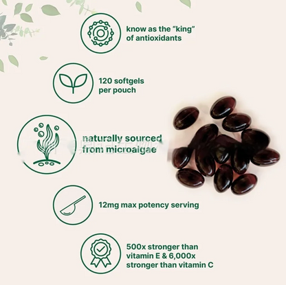 Astaxanthin Soft Capsules – 120 Tablets | Antioxidant Supplement for Skin, Eyes &amp; Vitality