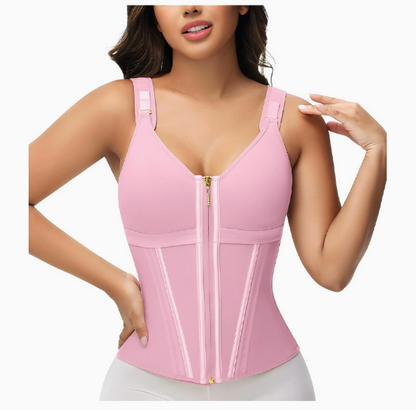 Mesh Waist Slimming Shapewear Corset – Breathable Three-Breasted Design | Sizes S–2XL