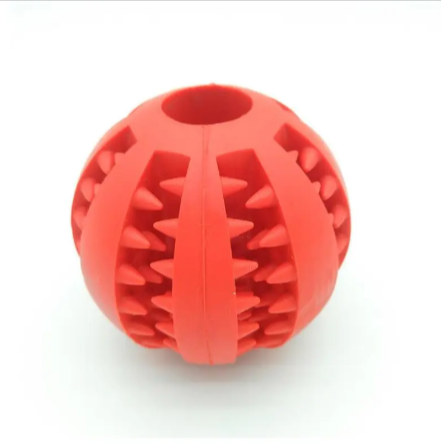 Interactive Slow Feeder Dog Ball – Non-Toxic Rubber Treat Dispensing Toy for Dental Health &amp; Mental Stimulation