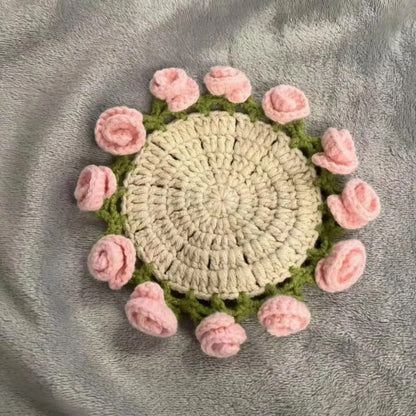 Crochet DIY Kit: Create Stunning Rose Coasters Today!