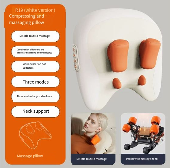 Shiatsu Neck &amp; Shoulder Massage Pillow – Deep Kneading with Heat Therapy | Home, Office &amp; Car Use