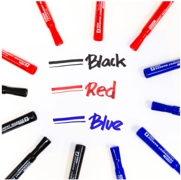 Black Chisel Tip Desk Style Permanent Markers