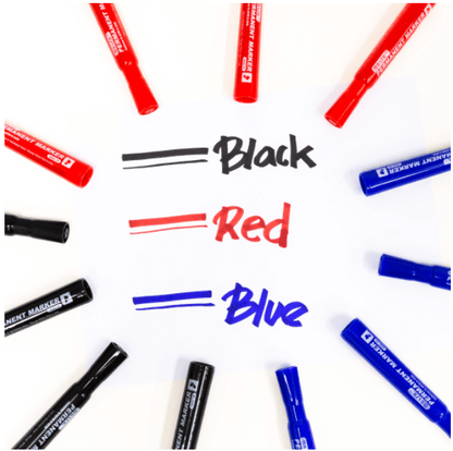 Black Chisel Tip Desk Style Permanent Markers