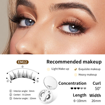 Magnetic False Eyelashes Set with Applicator &amp; Storage Box – Glue-Free, Reusable &amp; Natural Look