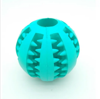 Interactive Slow Feeder Dog Ball – Non-Toxic Rubber Treat Dispensing Toy for Dental Health &amp; Mental Stimulation