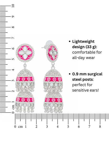 Petal Perfection Tiered Jhumka Earrings