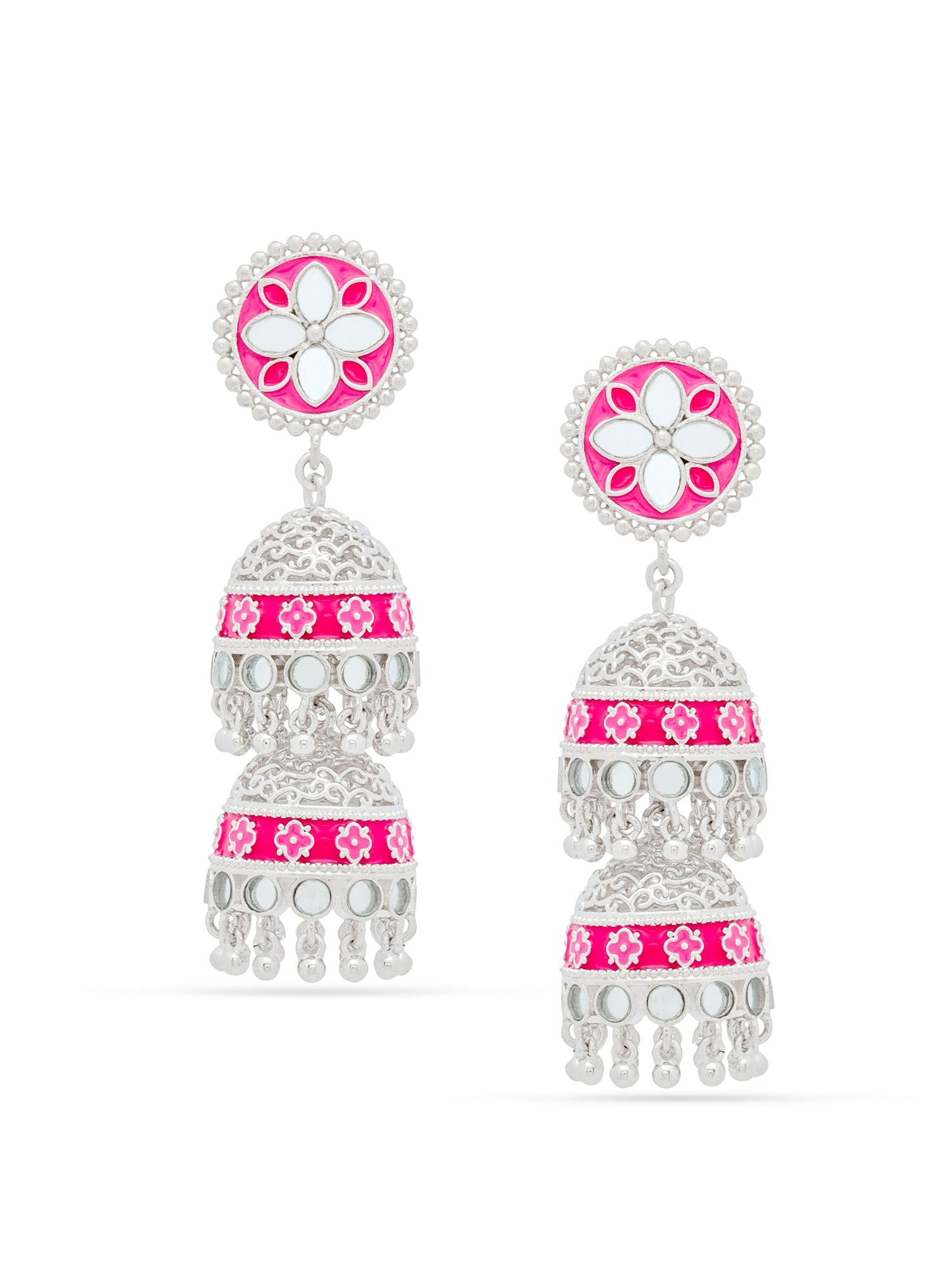 Petal Perfection Tiered Jhumka Earrings