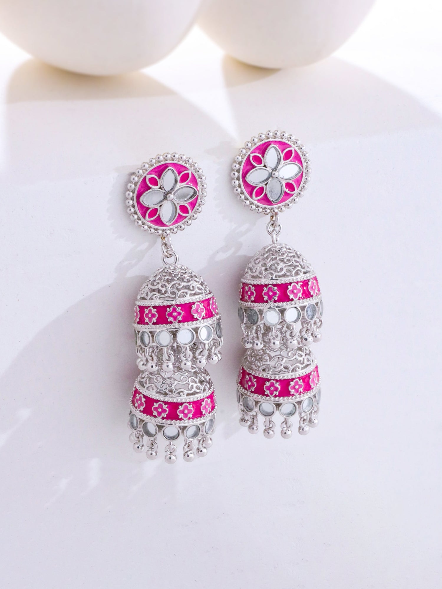 Petal Perfection Tiered Jhumka Earrings