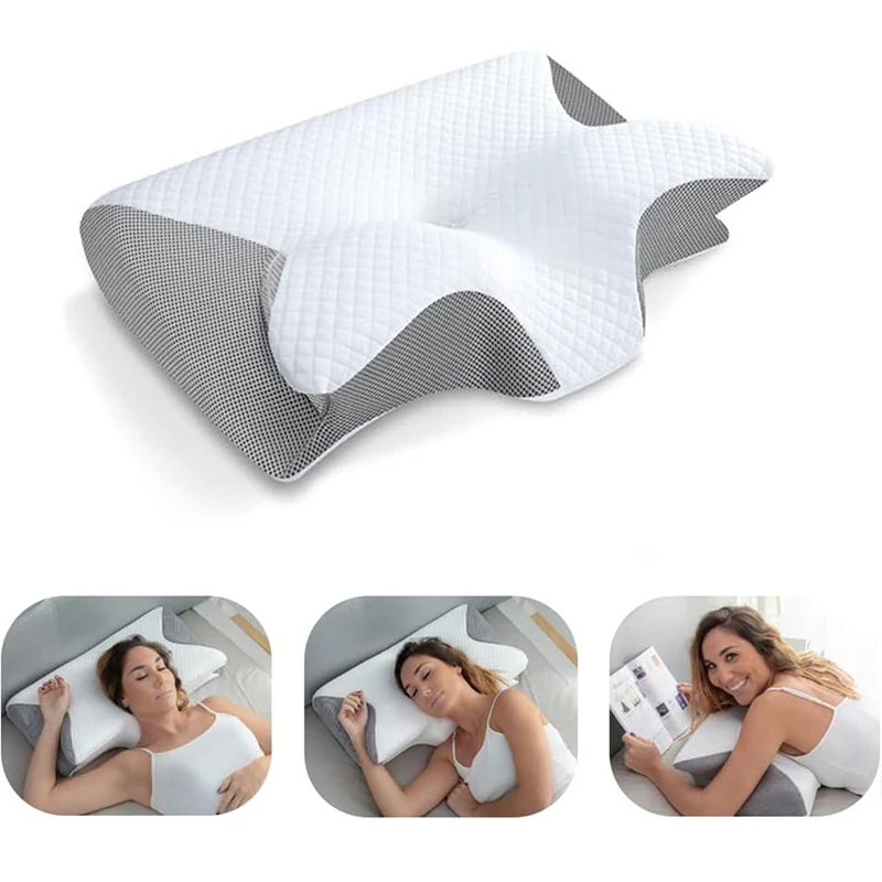 Memory Foam Cervical Neck Pillow – Ergonomic Contour Design for Neck Pain Relief & Better Sleep