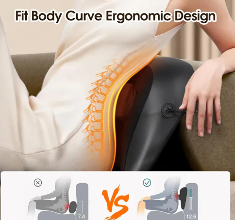 Shiatsu Neck &amp; Shoulder Massage Pillow – Deep Kneading with Heat Therapy | Home, Office &amp; Car Use