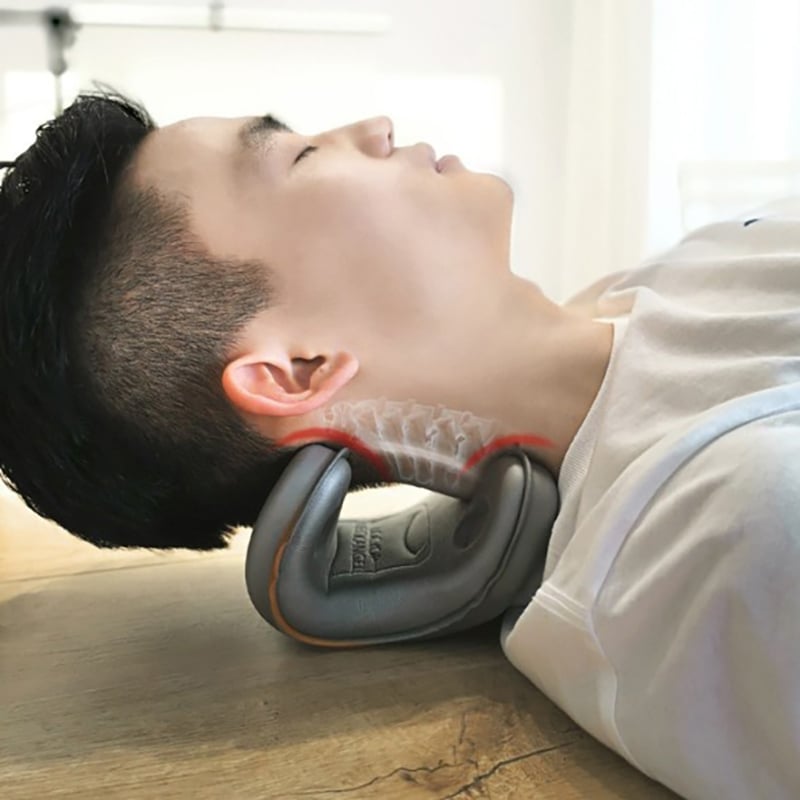 Cervical Neck Stretcher &amp; Massager – Ergonomic Foam Pillow for Neck Pain Relief &amp; Spine Support
