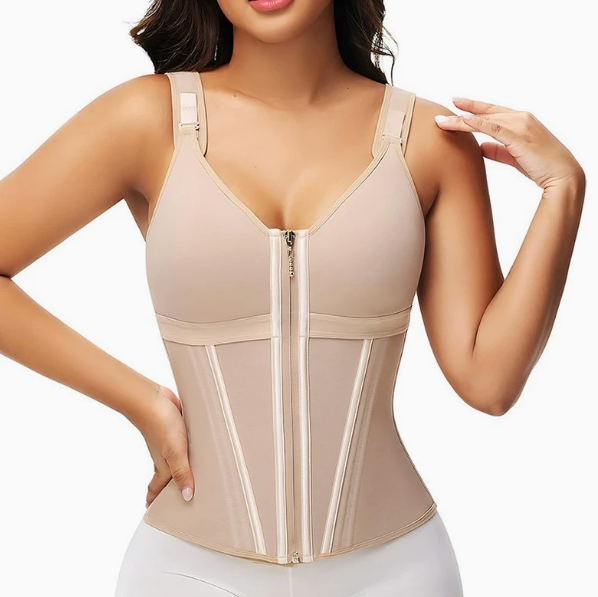 Mesh Waist Slimming Shapewear Corset – Breathable Three-Breasted Design | Sizes S–2XL