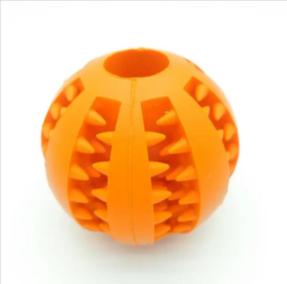 Interactive Slow Feeder Dog Ball – Non-Toxic Rubber Treat Dispensing Toy for Dental Health &amp; Mental Stimulation