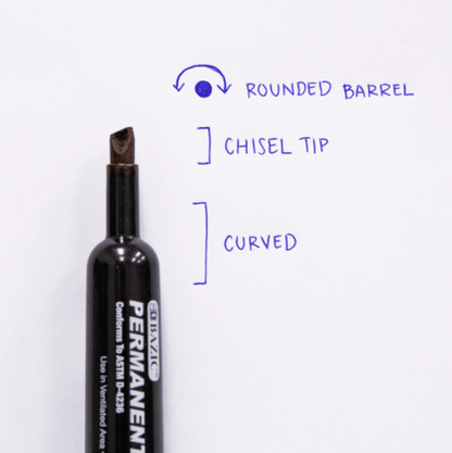 Black Chisel Tip Desk Style Permanent Markers