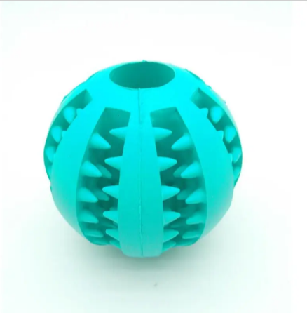 Interactive Slow Feeder Dog Ball – Non-Toxic Rubber Treat Dispensing Toy for Dental Health &amp; Mental Stimulation