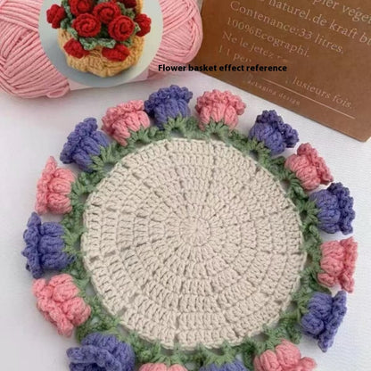 Crochet DIY Kit: Create Stunning Rose Coasters Today!