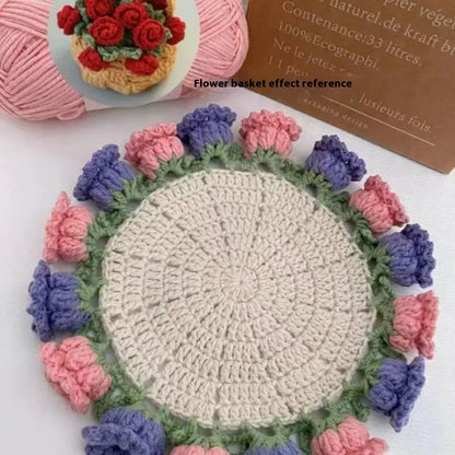Crochet DIY Kit: Create Stunning Rose Coasters Today!
