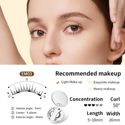 Magnetic False Eyelashes Set with Applicator &amp; Storage Box – Glue-Free, Reusable &amp; Natural Look