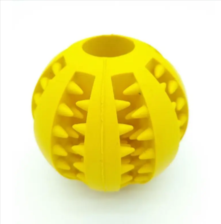 Interactive Slow Feeder Dog Ball – Non-Toxic Rubber Treat Dispensing Toy for Dental Health &amp; Mental Stimulation