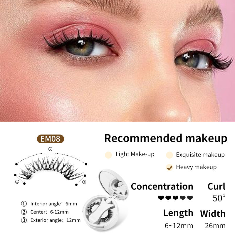 Magnetic False Eyelashes Set with Applicator &amp; Storage Box – Glue-Free, Reusable &amp; Natural Look